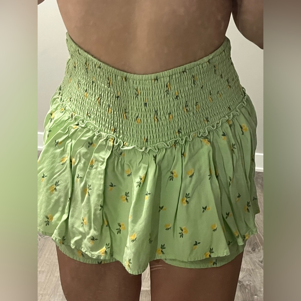 Green Floral Skirt/Shorts